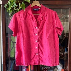 Big Bud Press Pantry Short Sleeve Button-Up Pink Size Small